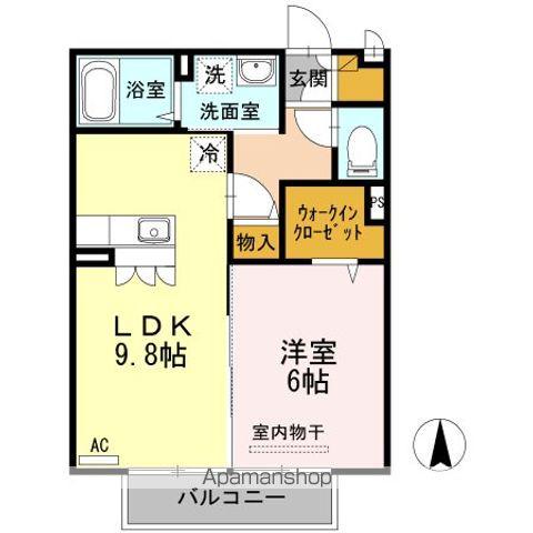 プレミア プレイス(1LDK/2階)の間取り写真