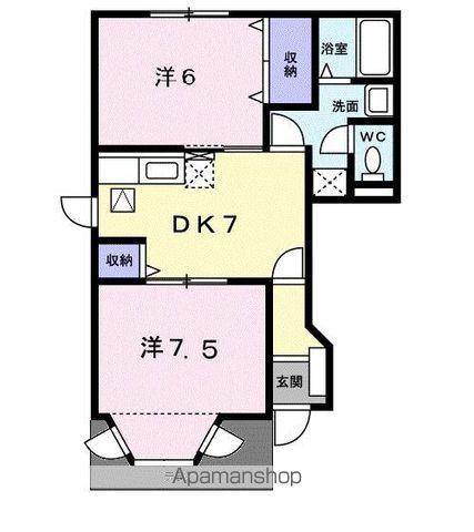 センチュリ-21E(2DK/1階)の間取り写真