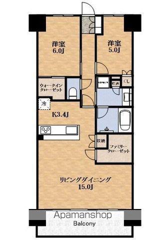 メイツ熊取駅前(2LDK/5階)の間取り写真