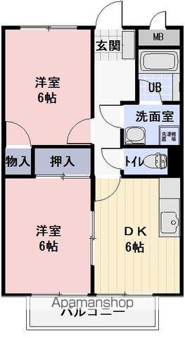 サンライズうえだ(2DK/1階)の間取り写真