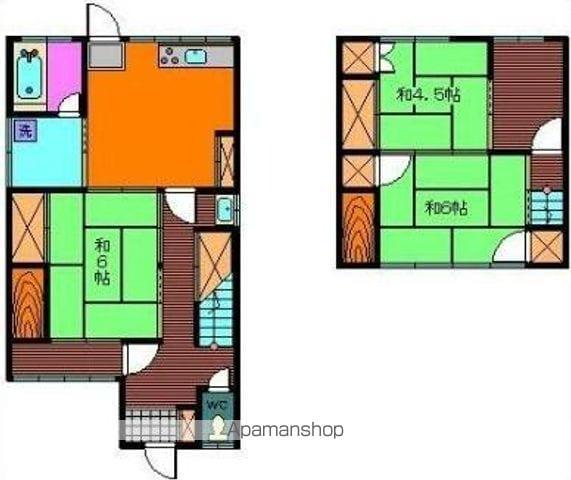予讃線 香西駅 徒歩15分 2階建 築46年(3DK)の間取り写真