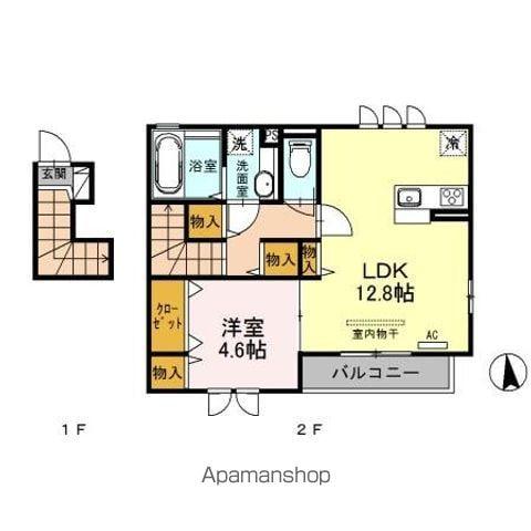 PREMILE(1LDK/2階)の間取り写真