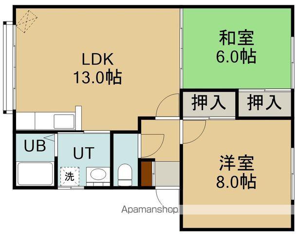 コーポ鈴蘭(2LDK/2階)の間取り写真