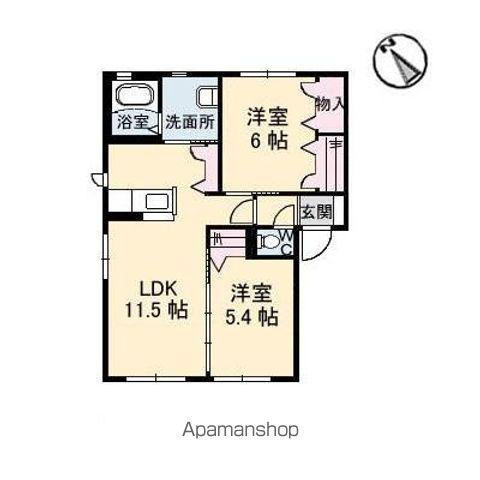 シャーメゾンフォーユー(2LDK/1階)の間取り写真