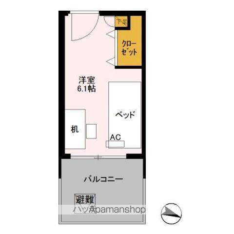 ロイヤルパークスER万代 SHARE万代(ワンルーム/3階)の間取り写真