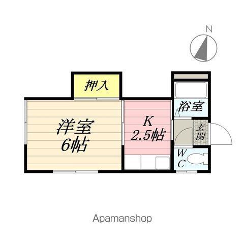 コーポツイン川元B(1K/2階)の間取り写真