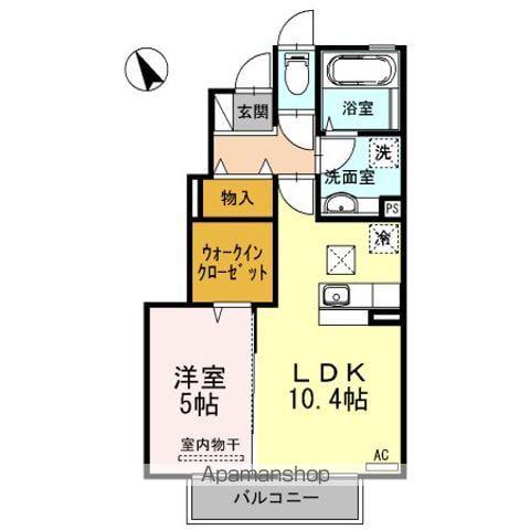 セジュール角木(1LDK/1階)の間取り写真