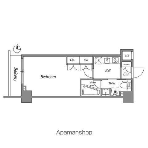 MFPRコート菊川(1K/4階)の間取り写真