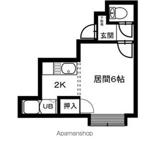 プラザイン南20条(1K/2階)の間取り写真