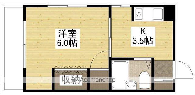 的場ハイツ(1K/2階)の間取り写真