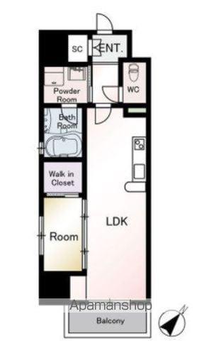 サニークレスト山王公園(1LDK/7階)の間取り写真