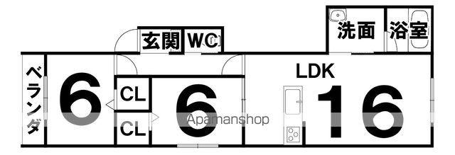 ORANGE401(2LDK/1階)の間取り写真