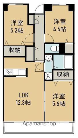 仙石線 小鶴新田駅 徒歩8分 3階建 築25年(3LDK/1階)の間取り写真