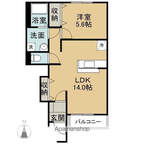 セルフィーユⅡ(1LDK/1階)の間取り写真