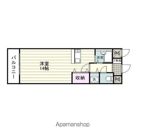ドミール雅(ワンルーム/3階)の間取り写真