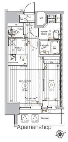 メイクスWアート浅間町(1LDK/14階)の間取り写真