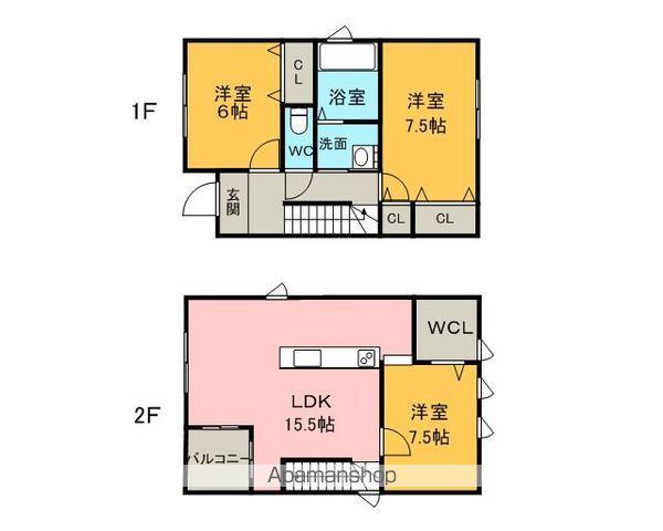 名鉄瀬戸線 小幡駅 徒歩9分 2階建 築15年(3LDK)の間取り写真