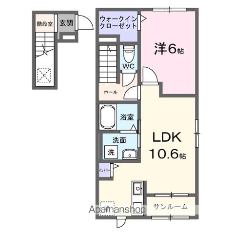 メゾン ド ファミーユ Ⅲ(1LDK/2階)の間取り写真