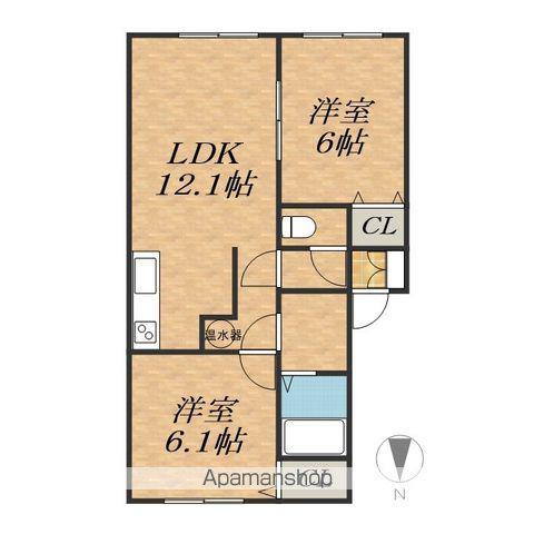 グランドールG館(2LDK/2階)の間取り写真