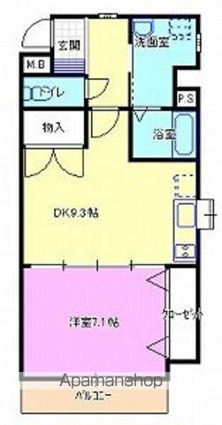 シャトー岐山館(1DK/4階)の間取り写真