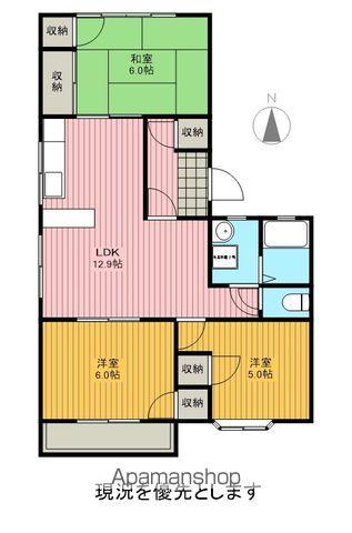 メロディハウスA棟(3LDK/1階)の間取り写真