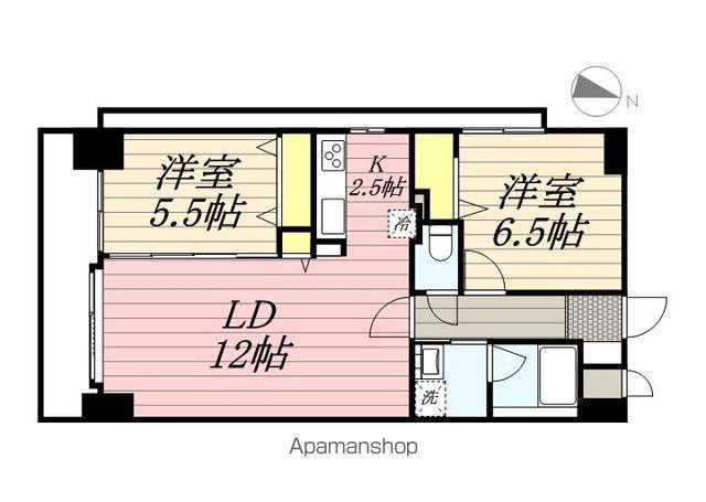 ラディア近代美術館前(2LDK/8階)の間取り写真