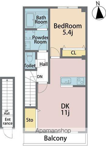 アル・羽ノ浦A(1LDK/2階)の間取り写真