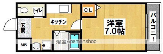リヴィエール石津(1K/2階)の間取り写真