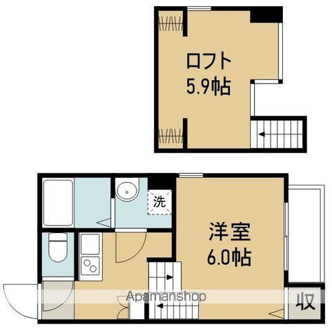 クレール東仙台(1K/2階)の間取り写真