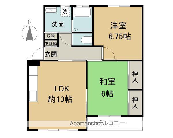 コーポライオン(2LDK/1階)の間取り写真