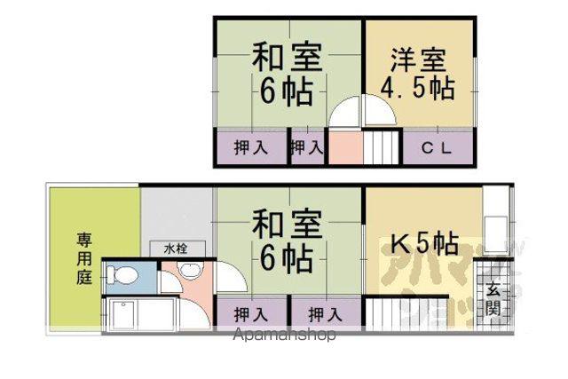 鶏冠井町東井戸貸家(3K)の間取り写真