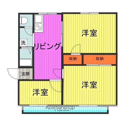 MASSEL美栄(3DK/1階)の間取り写真