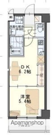 しゃとれ東勝山(1DK/6階)の間取り写真