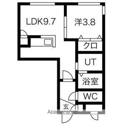 HALENIX 札幌医大前(1LDK/1階)の間取り写真