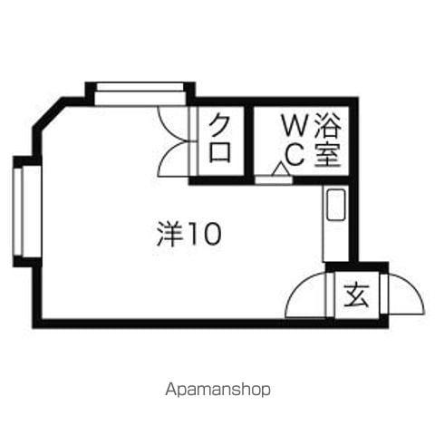 シャトーリヨンN26(ワンルーム/2階)の間取り写真