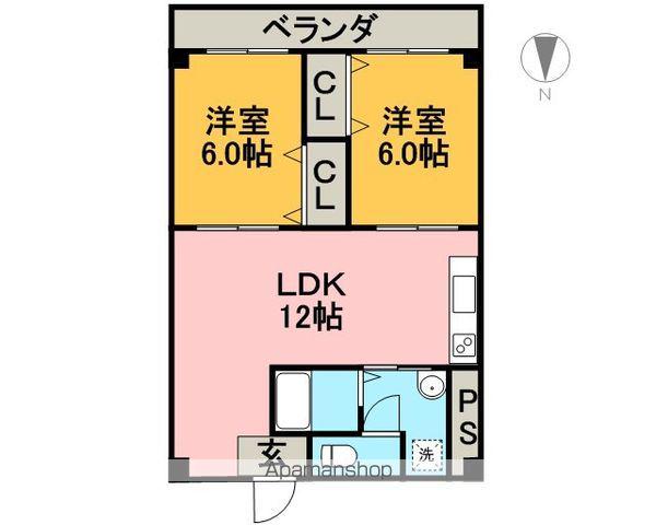 ハイツ田代(2LDK/4階)の間取り写真