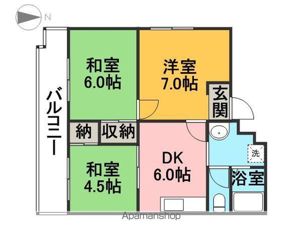 コーポ橘(3DK/3階)の間取り写真