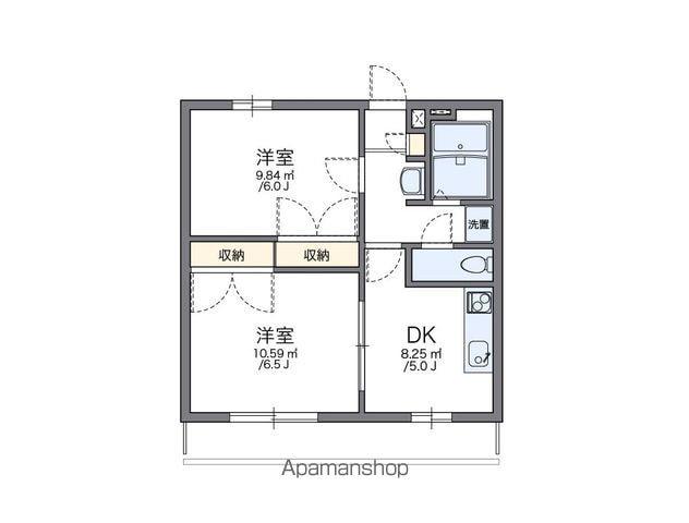 レオパレスOZ-3(2DK/2階)の間取り写真