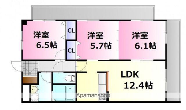 プロスペリティNAKAMURA(3LDK/7階)の間取り写真