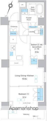 プレディアコート板橋(1SLDK/8階)の間取り写真