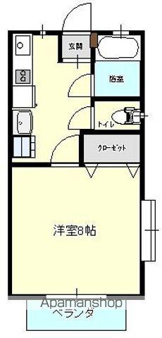 フローラルハイツ(1K/2階)の間取り写真