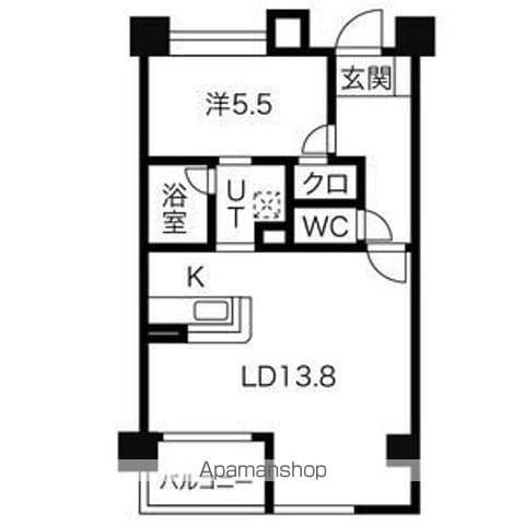 レヴァンテ(1LDK/9階)の間取り写真