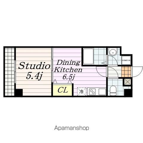 プロヴァンスヒルズ新宿(1DK/1階)の間取り写真