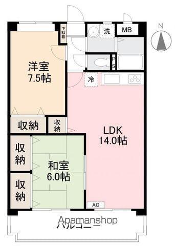 ローザ・クオーレⅠ(2LDK/3階)の間取り写真