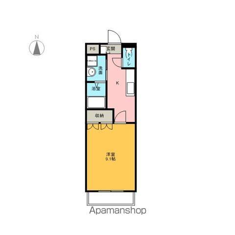 ユアハウス・二ヶ崎(1K/2階)の間取り写真