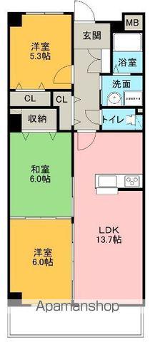 パル住吉(3LDK/2階)の間取り写真