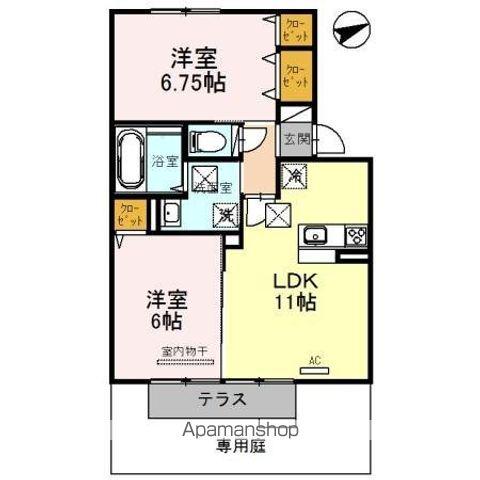 グラースシェリー(2LDK/1階)の間取り写真