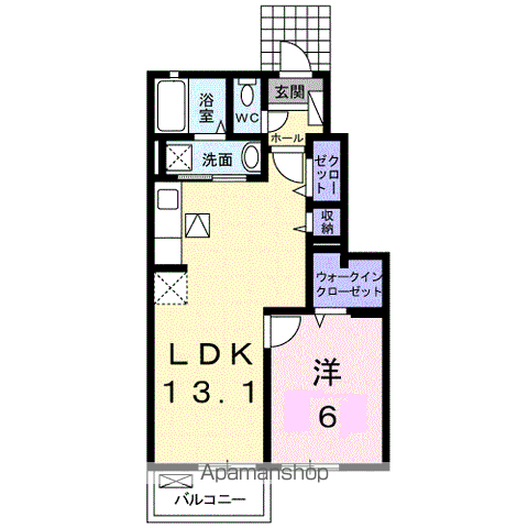 アルバ・ベル(1LDK/1階)の間取り写真