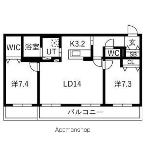 HOROHIRA BRIDGE RESIDENCE(2LDK/4階)の間取り写真