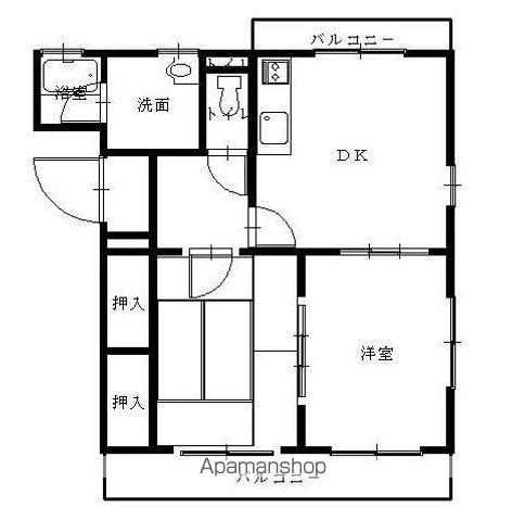 アーバンハイツA(2DK/1階)の間取り写真
